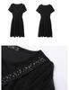 2023 Summer Plus Size Black Lace Skirt Dress - Fashionable, Slimming Women's Wear