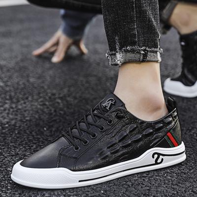 Crocodile Pattern Soft Surface Thin Sole Casual Driving Leather Shoes Spiritual Guy Lazy