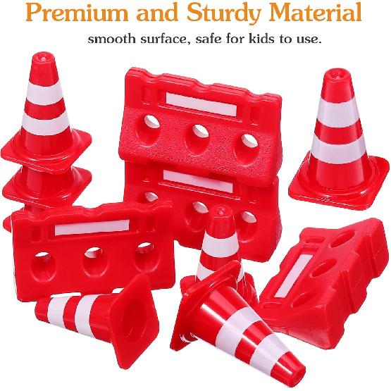 Kisangel 72 Pcs Road Sign Barricade Toy Kids Decor Mini Toys for Kids Childrens Play Sets Orange Cones Mini Safety Cones Mini Toy Traffic Cones