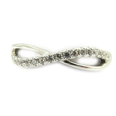 Silver Ring 'Sissi' Silvery White (rhodium) - 5 Mm (infinity)
