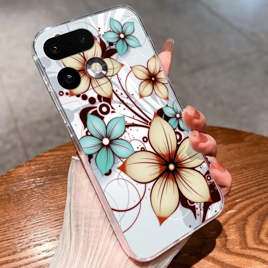 

Phone Case For OPPO Realme 16Pro 16Pro+ Blue Butterfly Tulip Full Protection Transparent Cover For OPPO Realme 16 Pro Plus Shell Realme 16 Pro Plus