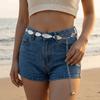 Adjustable Waist Chain Irregular Leaves Waistband Fashion Match Skirt Belt  Women
