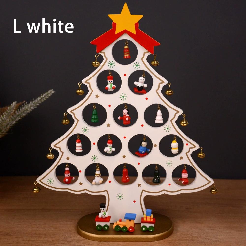 Wooden Christmas Tree Desktop Ornament DIY Mini Christmas Tree Decorations Window Display Ornament Adornos Navideños