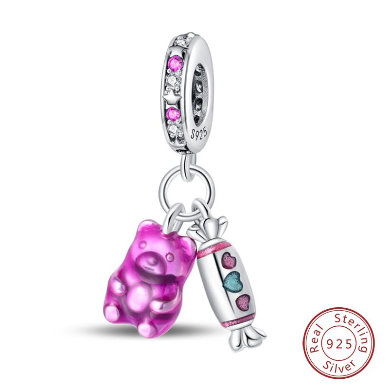 100% Copper Purple Color Series Chameleon Butterfly Balloon Charms Beads Fit Qikaola Original Bracelets Diy Jewelry