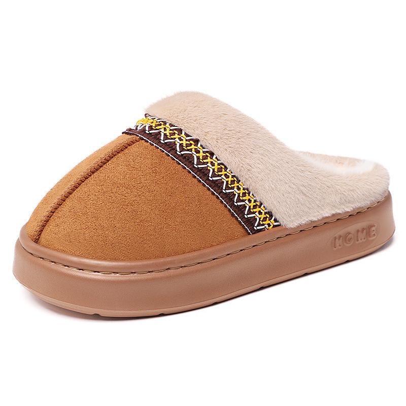 Women's fashion versatile warm padded lining snow boots comfortable soft elastic thick sole cushion waterproof non-slip cotton shoes slippers