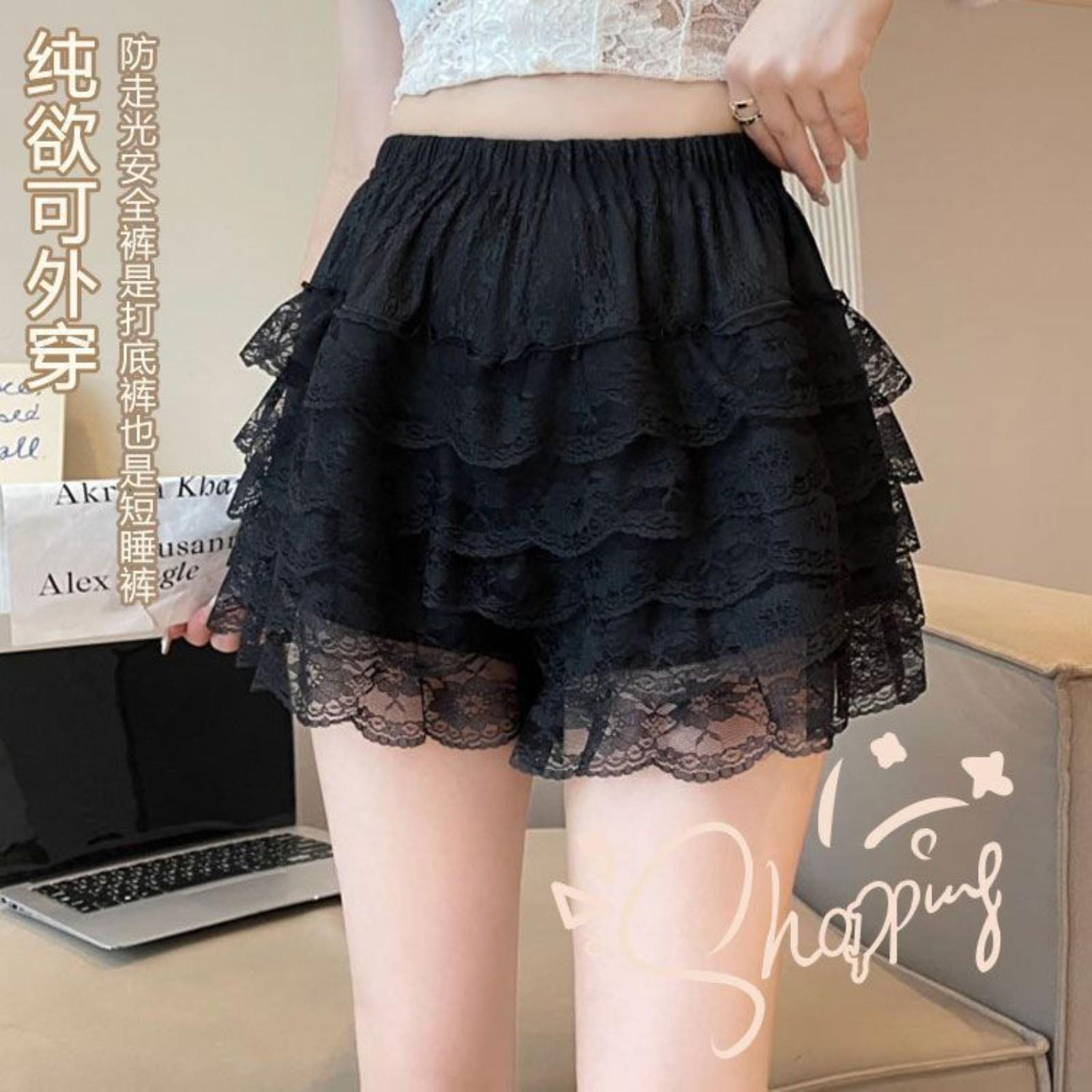

Women s Summer Anti-exposure Thin Leggings Can Be Worn As Outerwear Shorts L чорний