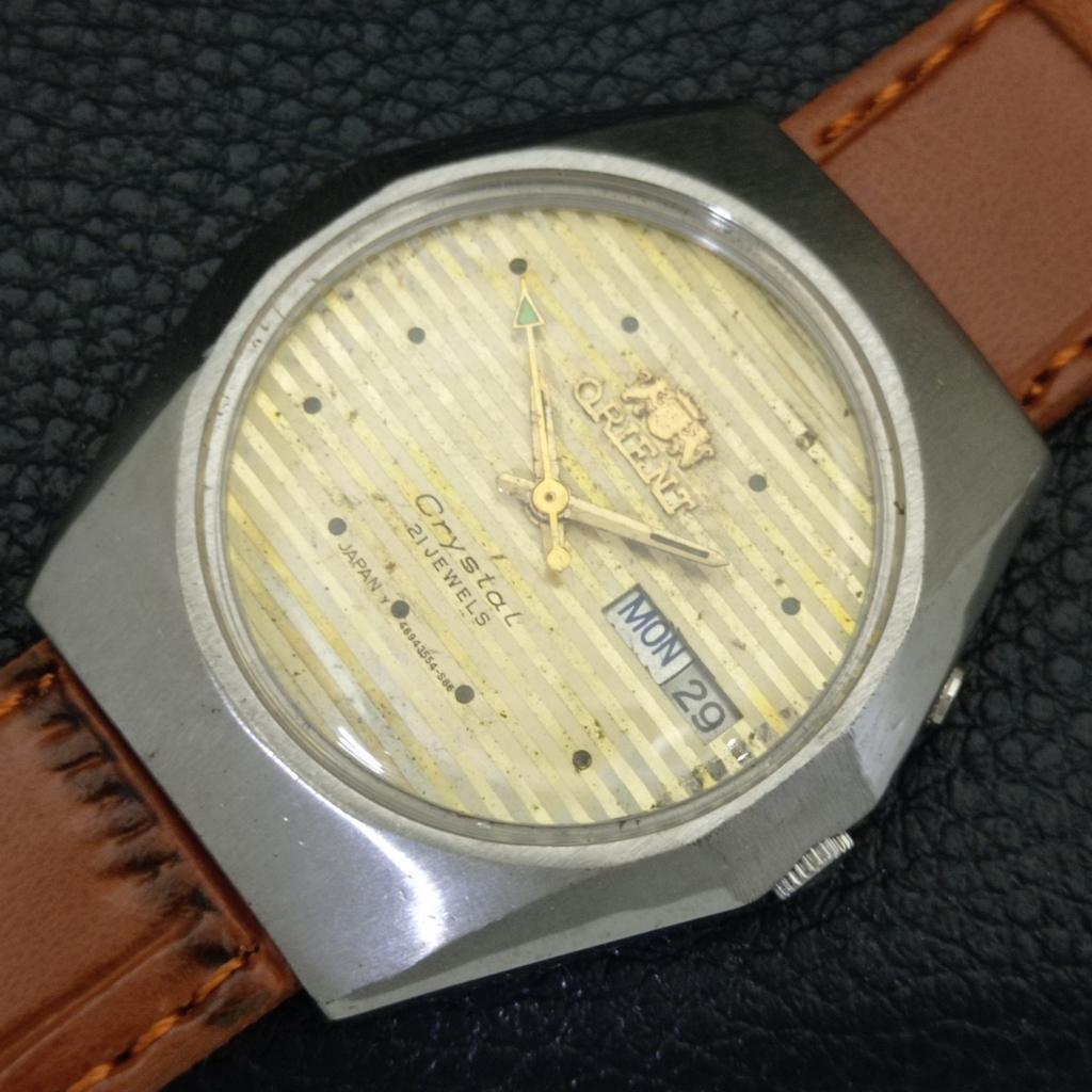 VINTAGE ORIENT CRYSTAL AUTOMATIC 46941 JAPAN MENS ORIGINAL DIAL WATCH A703593-1