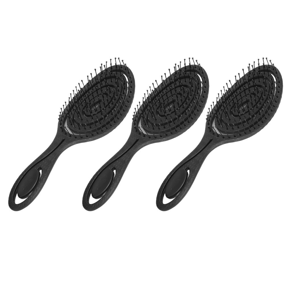 3 Pcs Paddle Hair Brush Hollow Out Painless Hair Detangling Smoothing Comb Anti Static Wet Dry Detangler