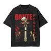 Devil May Cry Dante Manga Washed TShirt DMC Graphic Print TShirts for Men Women Clothing Cotton Oversized Short Sleeve Tees