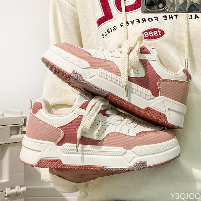 Thick soled shoes for women's spring sports leisure low cut height increasing simple comfortable wear-resistant board shoes