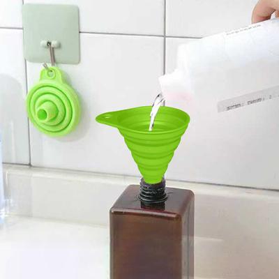 4Pcs Kitchen Funnel Set Foldable Silicone Collapsible Funnels for Filling Water Bottle Liquid Transfer Hanging Funnel Organizer Gadgets Accessories
