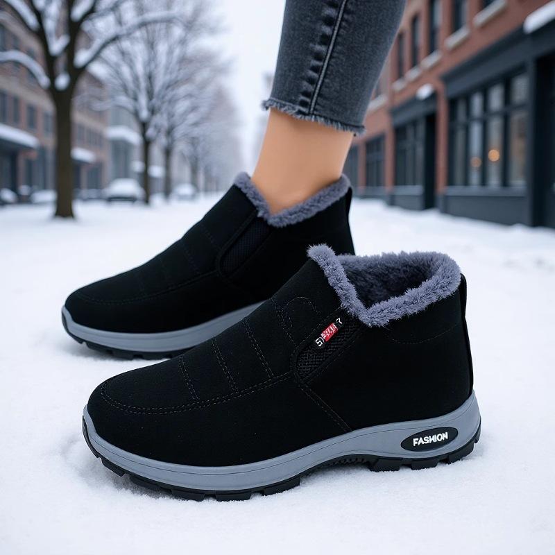 Botas de Algodão, Botas Masculinas e Femininas, Sapatos de Algodão para Meia-idade e Idosos, Botas de Neve, Sapatos Quentes com Lã e Espessados