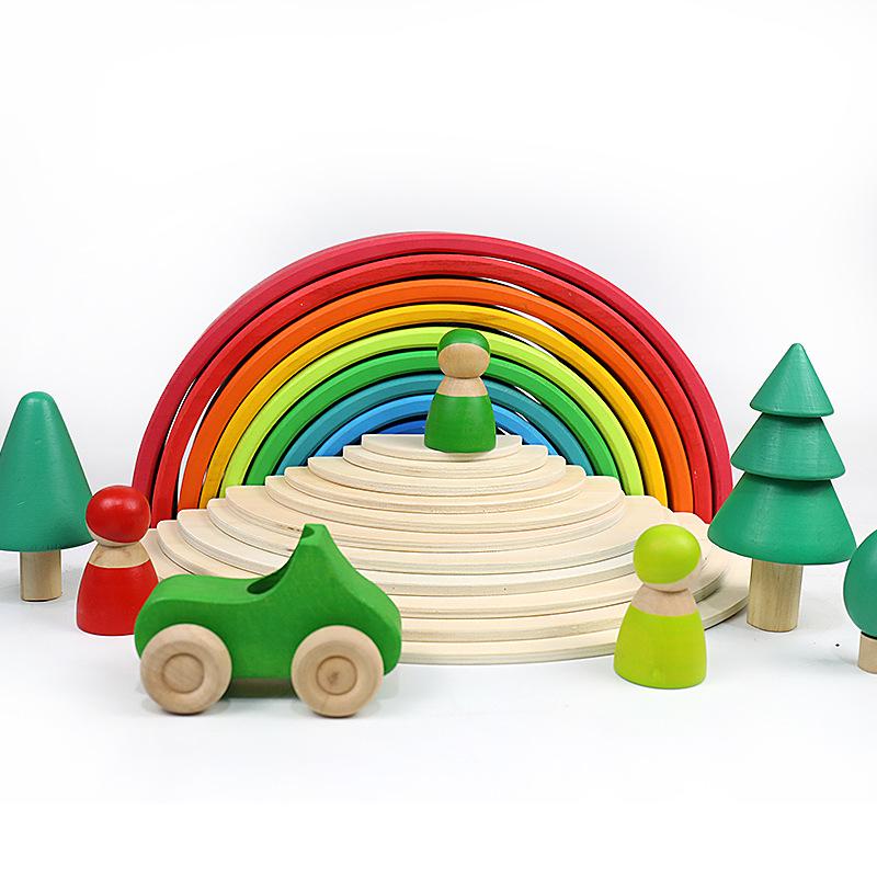 

Colorful Rainbow Stacking Tower Educational Toy for Kids