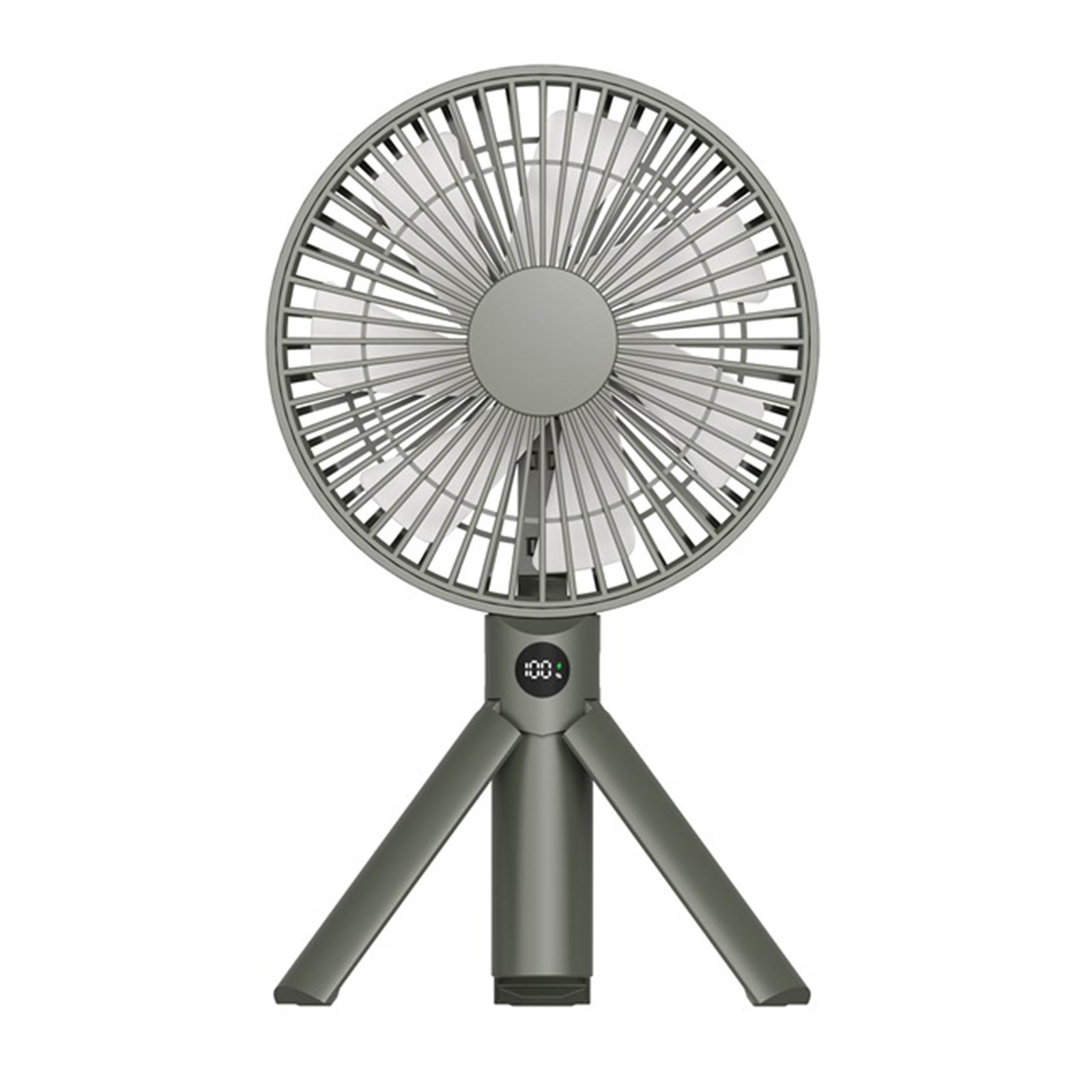 

Portable Handheld Rechargeable Fan USB Rechargeable 4 Speed Wind Camping Tripod Fan for Outdoor Desktop Use/Tent Ceiling армія зелений колір