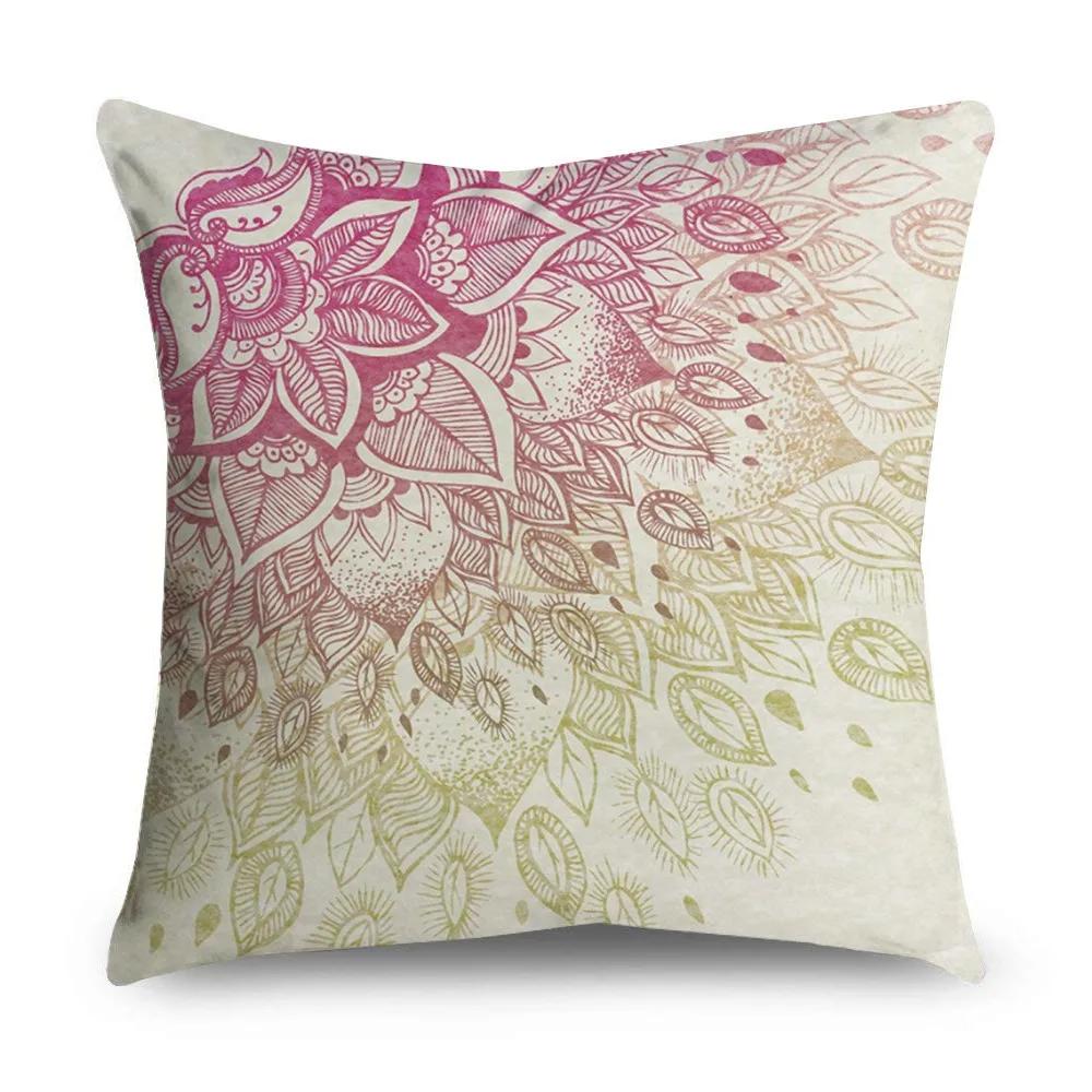 Dekorativer Mandala Kissenbezug 45 * 45cm Polyester Kissenbezug Heimdekoration Überwurf Böhmen Stuhl Sofa Kissenbezug