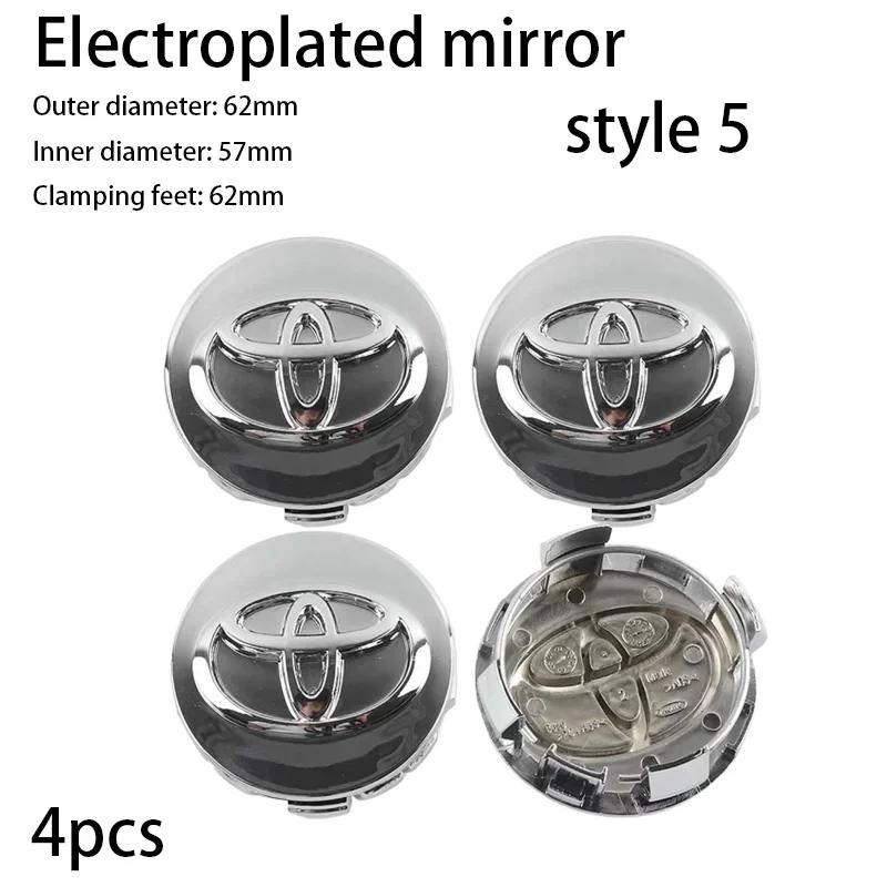 4pcs 57+62mm Car Wheel Center Cap Logo Hub Cover Badge Emblem For Toyota Corolla Yaris CHR Rav4 Auris Avensis Camry Land Cruiser