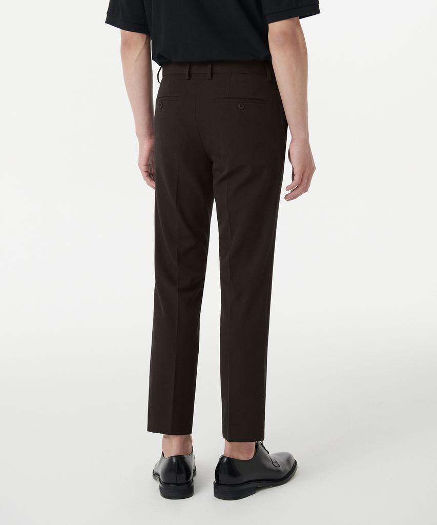Musinsa Standard Tapered Hidden Banding Crop Slacks [Dark Brown]