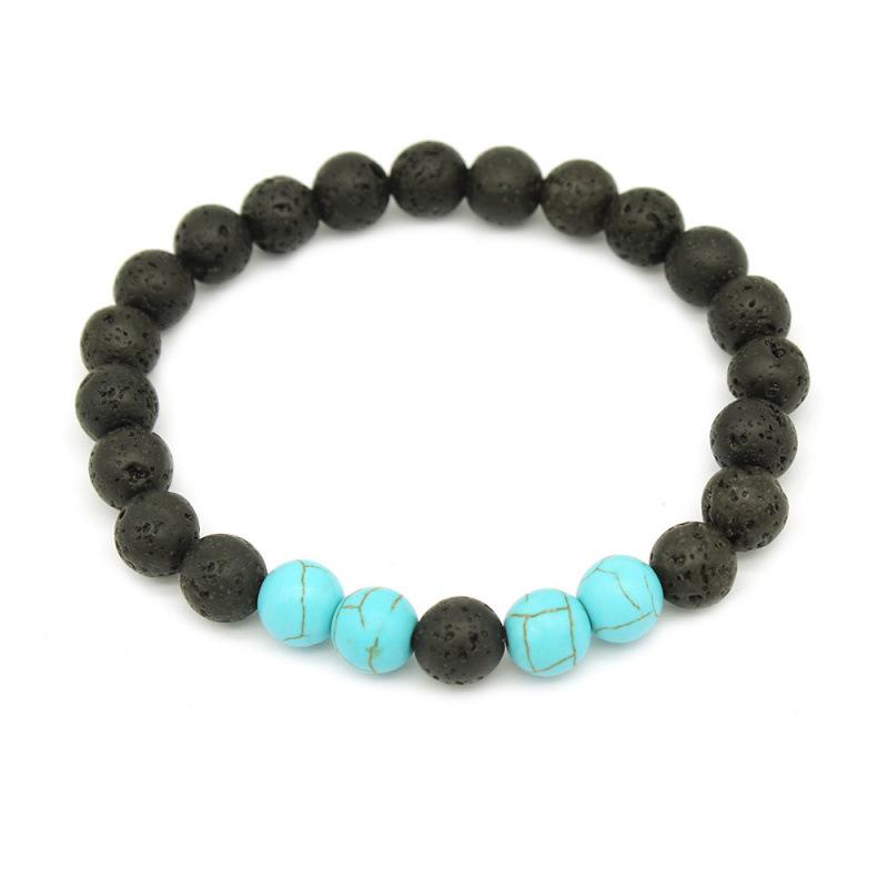 Turquoise Volcanic Rock Stone Couple Bracelet