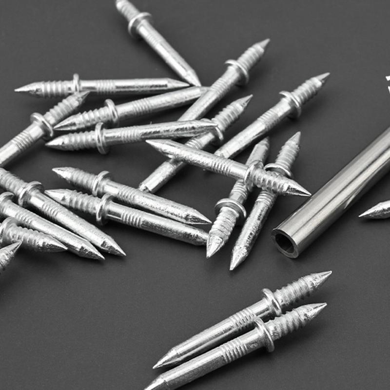 Double Head Nails Seamless Nails Skirting Thread Seamless Nail Double Ended Baseboard Invisible Screw Metal Rust-Proof Nails