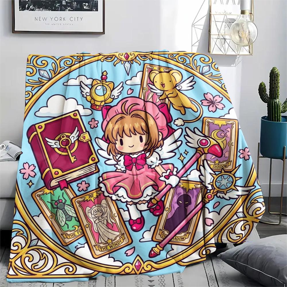 Cardcaptor Sakura Flannel Blanket Print Comfortable Warm Cozy Style for Indoor Bedroom Picnic Chair Sofa.-TING
