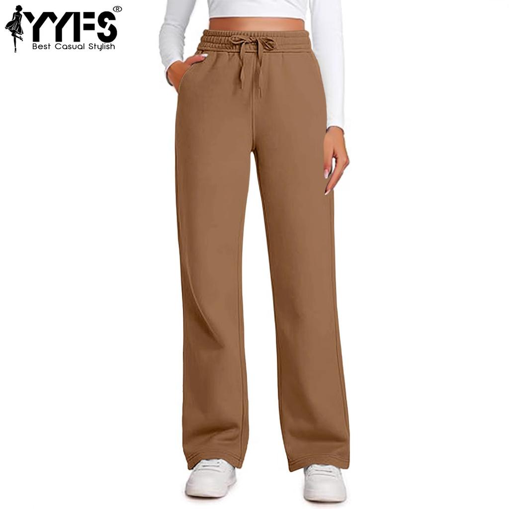 YYFS Women's Fashion Casual Solid Color Print High Waist Trousers Pants & Capris