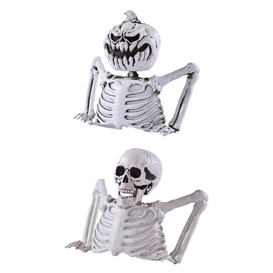 Halloween Skeleton Decoration Haunted House Decor Night with Green Light Yard Art Terror