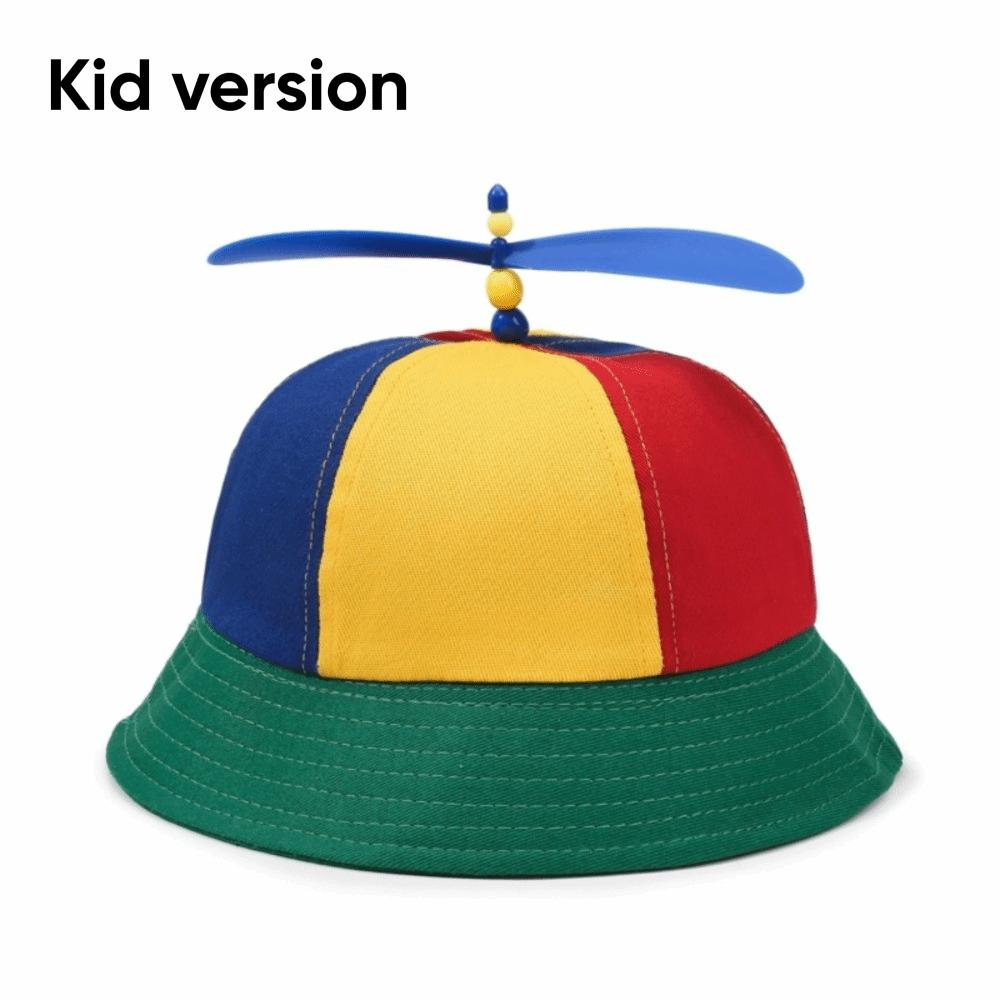Rainbow Windmill Bamboo Dragonfly Cap Sun Protection Fishermen Cap Summer Beach Cap  Kids Adults