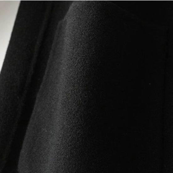 Dámský kabát jednobarevný Vlněný kabát s uvolněným střihem na knoflíky v zimě pro každodenní nošení