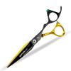 6.0-Inch Black Gemstone Naipusen Hairdressing Scissors Set: Includes Straight, Serrated, and Thinning Scissors for Hair Salon