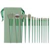13-Piece Four-Season Green Makeup Brush Set: Soft Eyeshadow, Loose Powder, Blush, Concealer & Portable Brushes.
