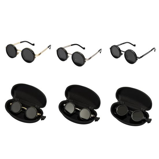 Round Sunglasses Black Finish ND Filters Polarized Lenses UV Protection Clarity Glasses Fashion Accessories