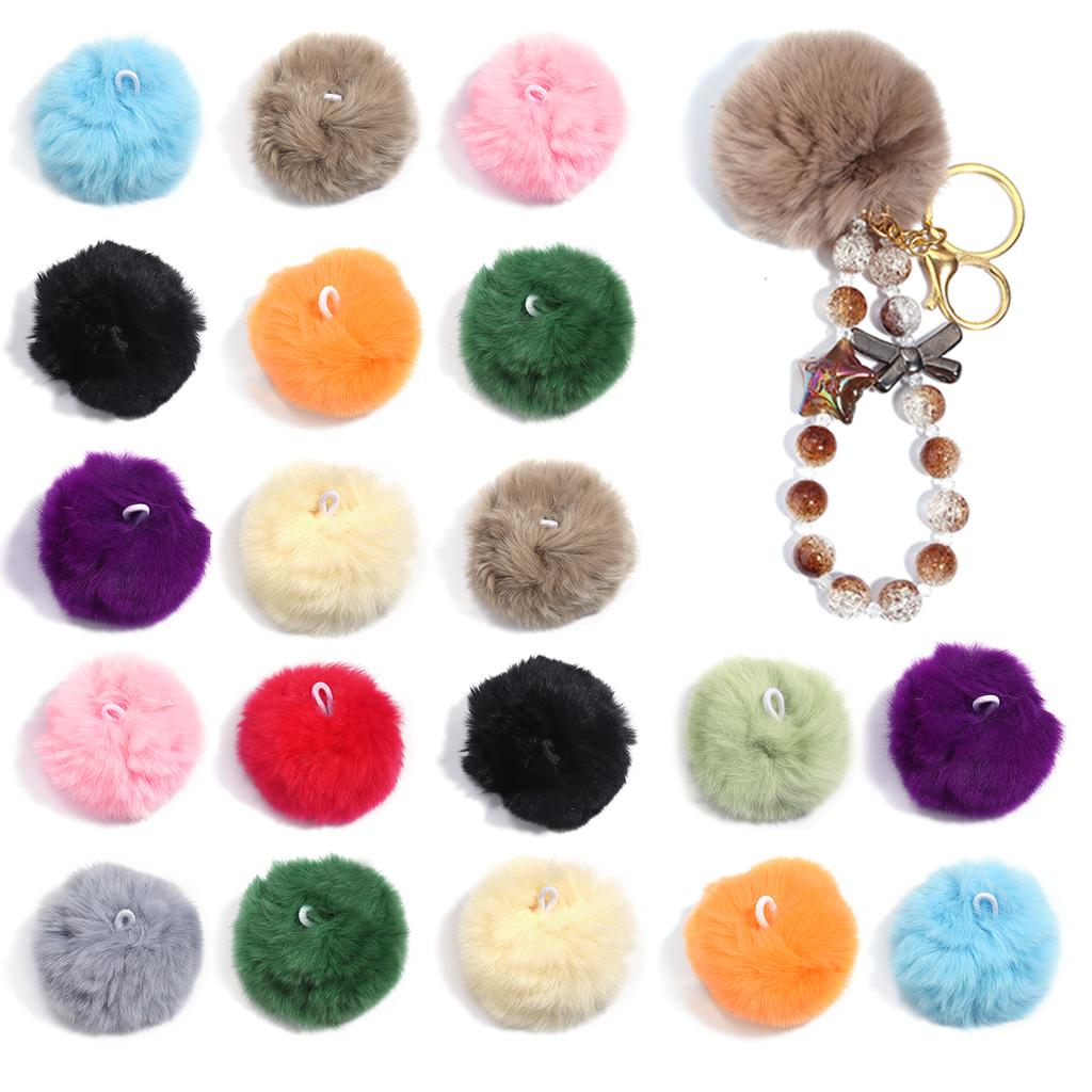 2pcs/lot 6cm Mink Fur Ball Pendants Colorful Fur Pom Poms Ball Charms DIY Keychain Hairpin Earrings Jewelry Crafts Accessories