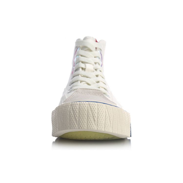 Li Ning We I Canvas Hi Tegneserie Sklisikre Slitesterke Høytopp Skatesko Dameskatesko Hvit Grå AGCQ202-2