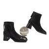 Nationaler Stil dicke Sohle kleine kurze Stiefel Herbst und Winter neue Temperament bequeme einzelne Stiefel quadratische Spitze kleine Lederstiefel