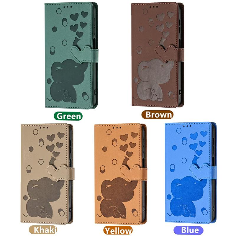 Wallet Leather Lovely Elephant Case For Xiao Mi Redmi Note 13 ProPlus 12 12S 11 10 Pro Mi 11T 12T 13T Pro Redmi 12 13 13C Cover
