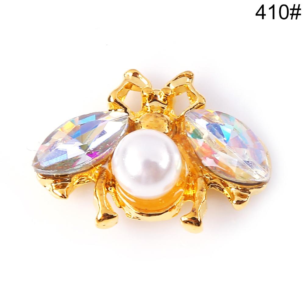 Moda Güzellik Bakımı 10 Adet Arı Sahte 3D Tırnak Şekli Taklidi Inci Kakma Sanat Süsler Manikür Süsleme