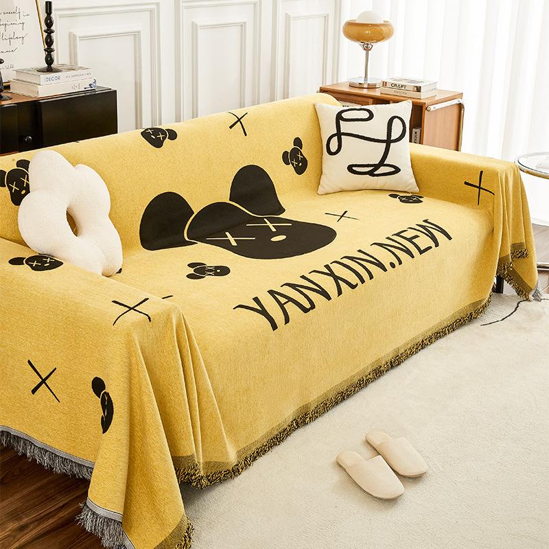 

Чехол для дивана из синели с рисунком, универсальный универсальный чехол на четыре сезона, универсальный чехол для дивана, не царапающий, полотенце 180*130cm