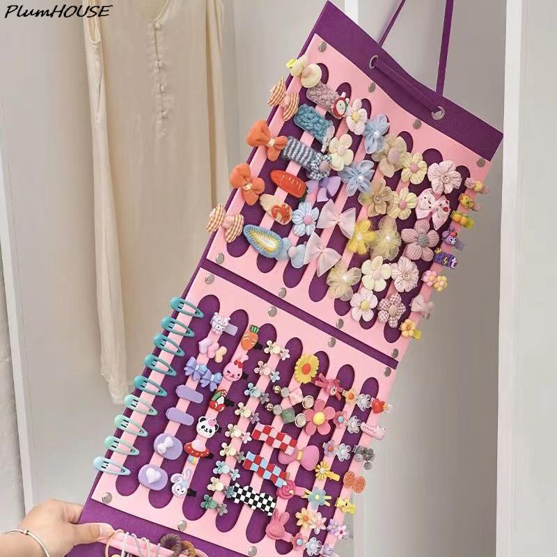 Organizador de Laços de Cabelo Grande Capacidade Porta-Tiara Pendurado na Parede Cabide de Presilhas de Cabelo Economizador de Espaço Cabelo Decoração de Parede para Quarto de Meninas