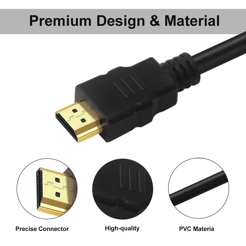 HDMI-Kabel 1080P HDMI-kompatibles Stecker-zu-Stecker-Kabel High Speed 3D HDMI 1.4 Kabel für UHD Samsung TV Monitor PS4/3 Xbox