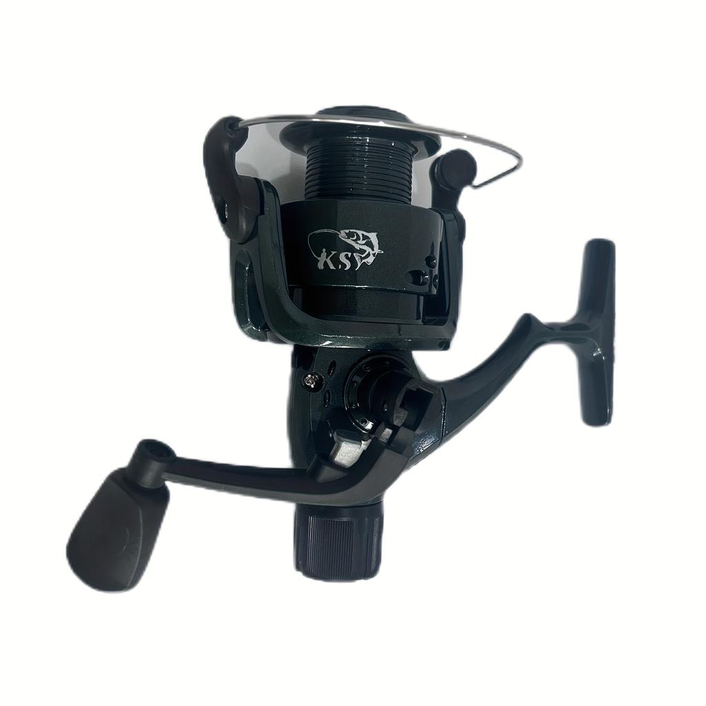 CB 340 Dark Green Rear Drag Spinning Reel - 5.1:1 Speed Ratio, Swing Arm Interchangeable Left and Right, Easy To Operate, Smooth Fishing Experience