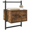 Table de chevet murale - Maison Exclusive - Chêne fumé - Bois d'ingénierie - Lot de 2, 1 tiroir