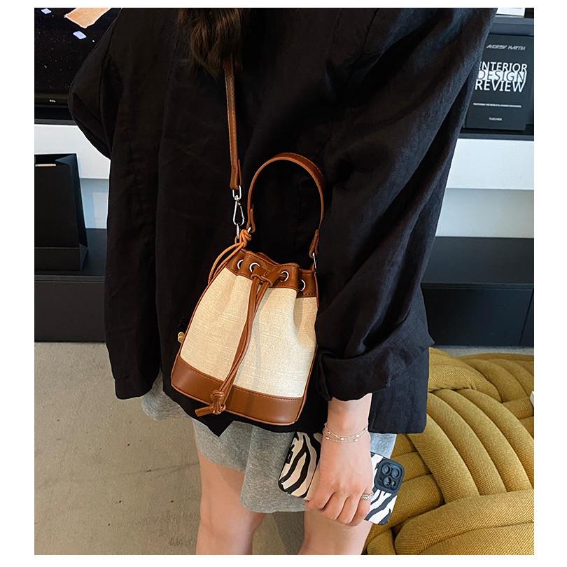 IELGY Ladies Bucket Bag Fashionable All-Match Cross-Body Can Be Carried In Hand