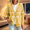 Damen Casual Knopfleistenjacke mit Weihnachtsdruck für festliche Feiertage