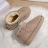 fashion 2024 new winter women's boots round toe solid color suede flat bottom short fashion boots