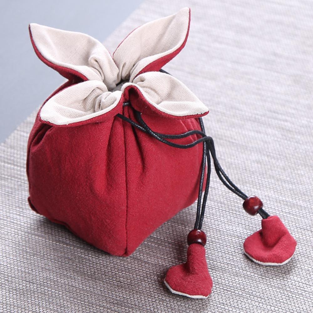 Multi-Function Thickened Cotton Storage Bag Durable Portable Tea Cup Pouch Convenient Cotton Teacup Storage Bag Outdoor