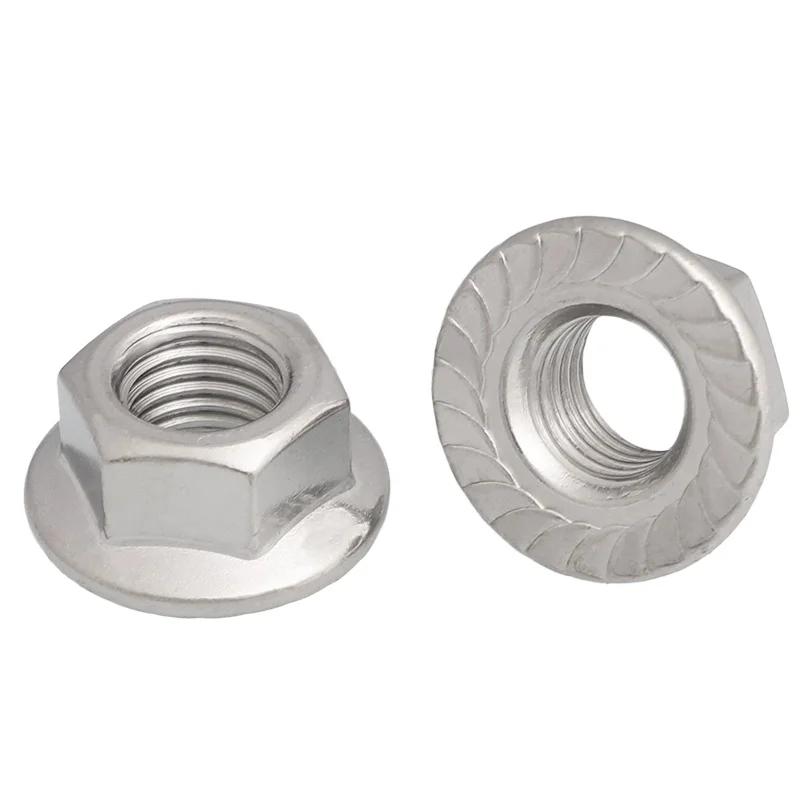 M2 M2.5 M3 M4 M5 M6 M8 M10 M12 M14 M16 M20 316/304 Stainless Steel Carbon Steel Hexagon Flange Nut Hex Lock Nuts With Pad