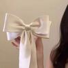 French High End Satin Bow Hair Clip Oversized Headpiece