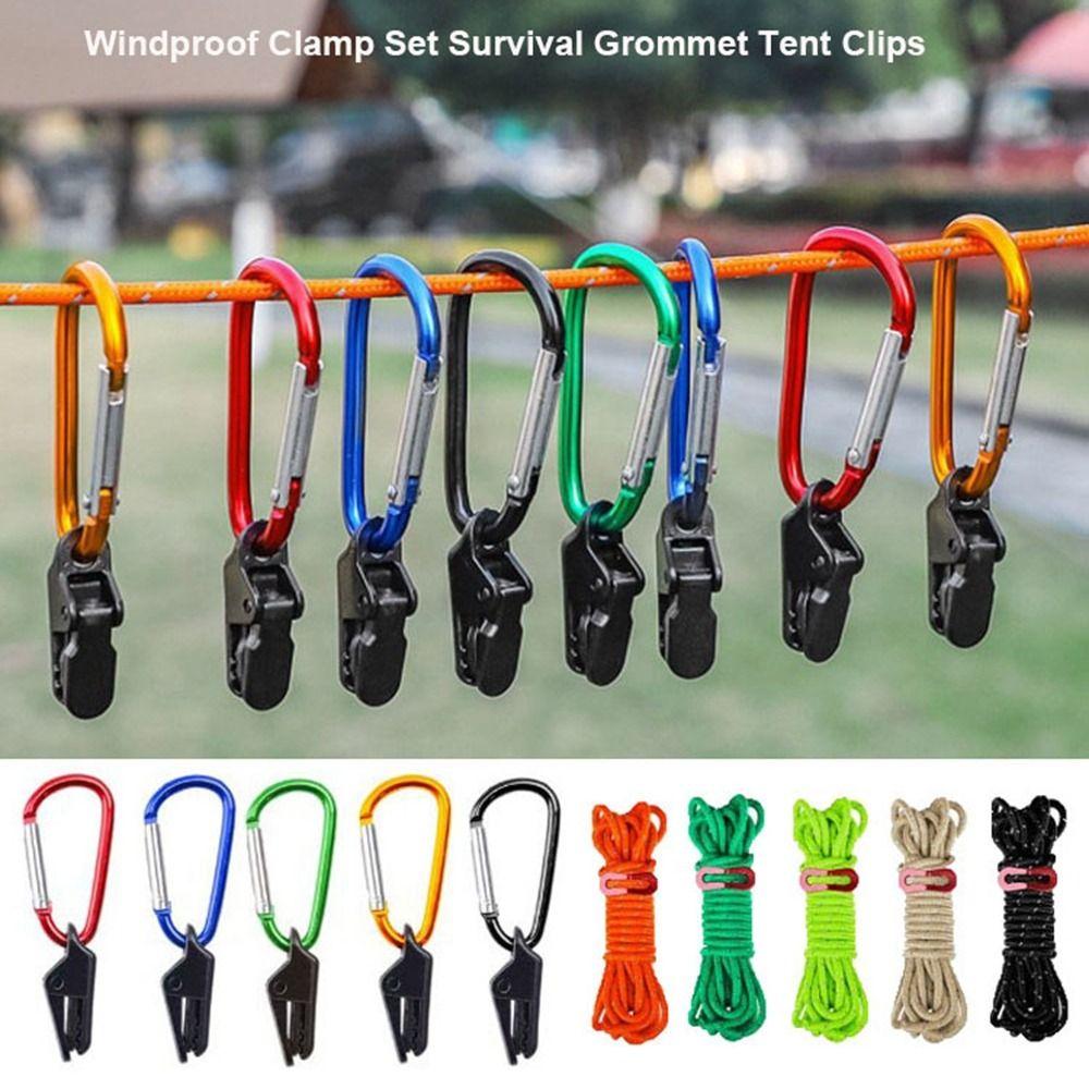 

Multicolors Survival Grommet Tent Clips Awning Tarp Fixed Buckle Outdoor Camping Accessories Red