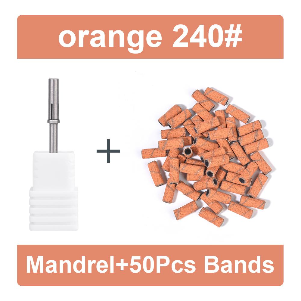 50Pcs 3MM Mini Nail Sanding Bands With Shaft 3/32" Nail Drill Bits Sand Bands Dead Skin Calluses Nail Gel Remove Nail Tool Set
