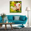 New Arrival 5D DIY Full Circle Diamond Painting "Piggy In the Flowers" Embroidery Cross Stitch Home Decor Gift